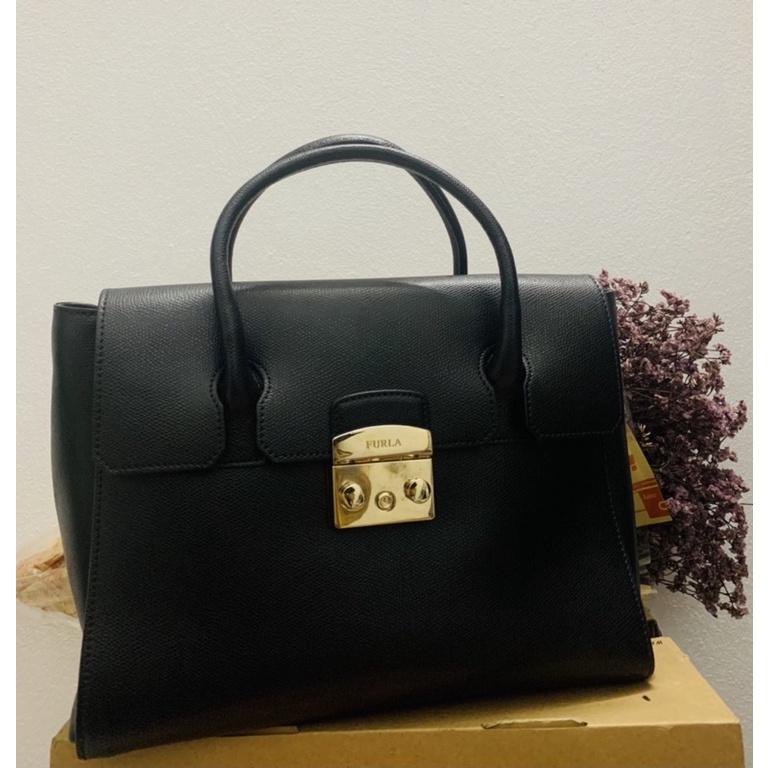 THANH LÝ TÚI FURLA SATCHEL M ONYX( đen)