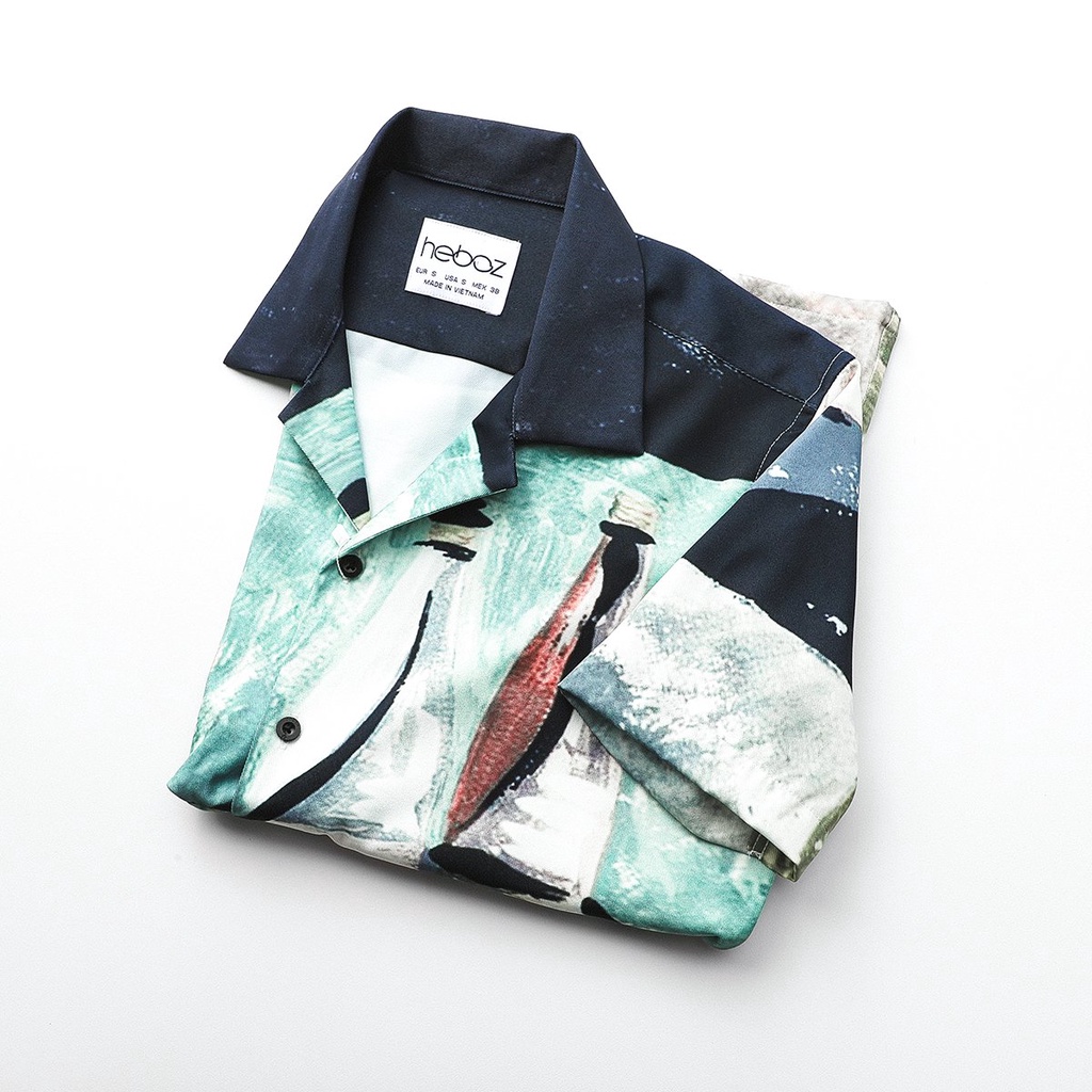 Áo sơ mi nam ngắn tay HEBOZ pijama FACE new cổ vest, chất gân xéo cao cấp mịn mát - 00000741 | BigBuy360 - bigbuy360.vn