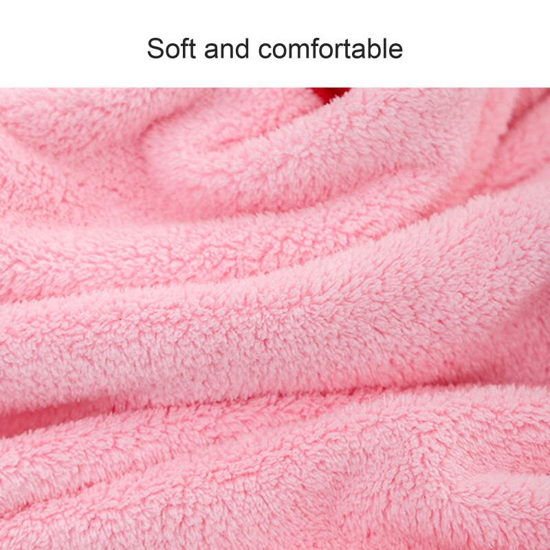 Bộ 2 Khăn Tắm / Chăn Quấn Em Bé Bằng Vải Lông Cừu San Hô Mềm Mại Họa Tiết Chú Thỏ Hoạt Hình