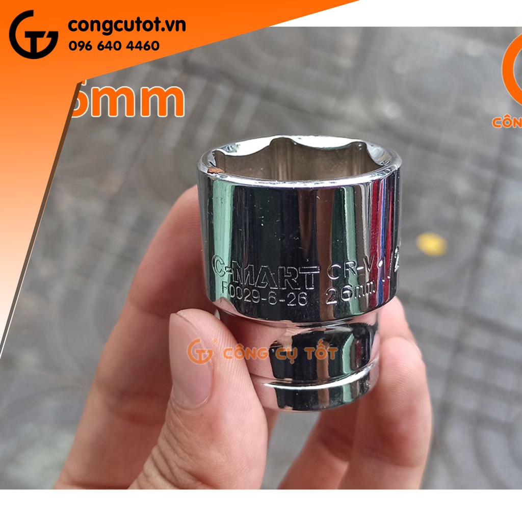 Đầu tuýp lục giác ngắn 1/2&quot; 26mm C-Mart CF0029A-6-26
