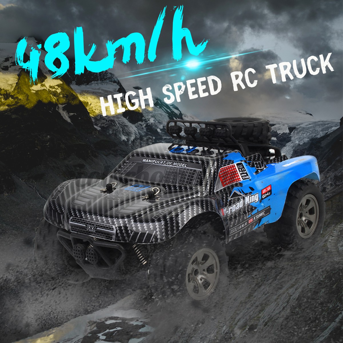 RC Xe Địa Hình Điều Khiển Từ Xa Tốc Độ Cao 48km / H 2.4g 1: 18 Kèm Phụ Kiện