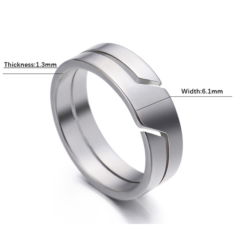 Nhẫn Thời Trang Unisex Bằng Thép Không Gỉ Mỏng Mịn Thanh Lịch
