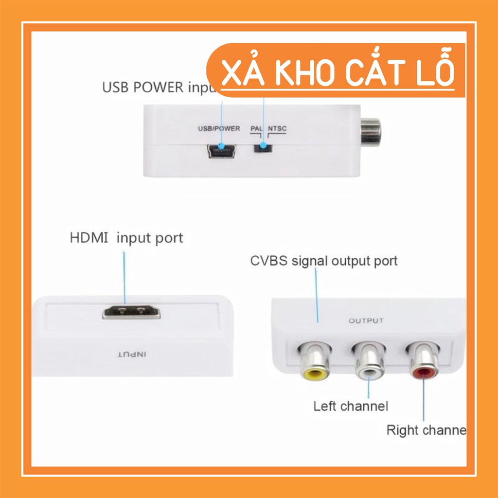 (SEO OFF) Bộ Chuyển HDMI/AVI  (Xả Kho) Bộ Chuyển Đổi Hdmi Sang Rca Av/Cvbs/R Video Hỗ Trợ Video 1080p Mini Chất Lượng Ca