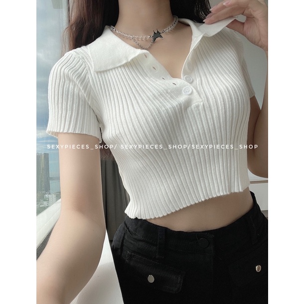 [ẢNH THẬT 100%]Áo polo gài nút thun gân màu trắng siêu co giãn- HÀNG CAO CẤP CÓ SẴN | BigBuy360 - bigbuy360.vn