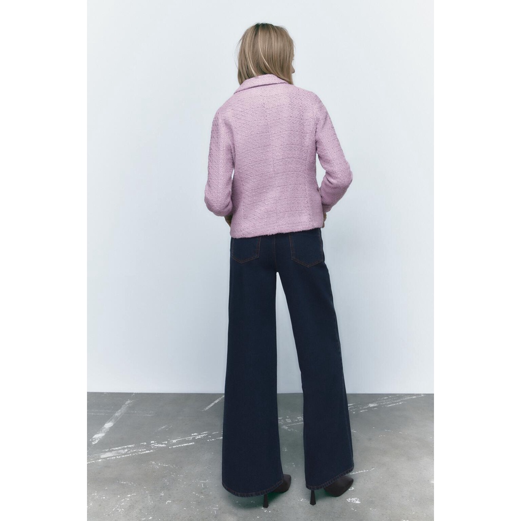 Zara Bộ Áo Khoác Vest + Quần Short Phối Khóa Vàng Thời Trang Mùa Thu Thanh Lịch 7484223 1971223