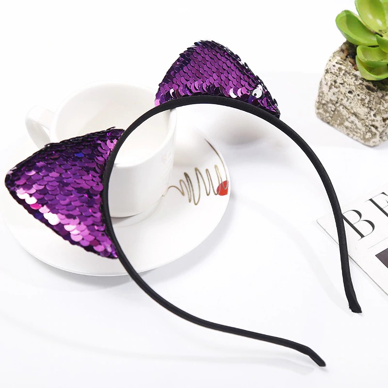 Cài tóc thiết kế tai mèo lấp lánh dễ thương cho bé gái