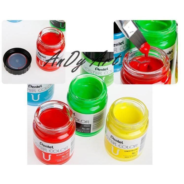 Màu Poster Color Pentel Bán Lẻ Hũ 30ml – Hàng Chính Hãng- CƠ BẢN VÀ ĐẶC BIỆT