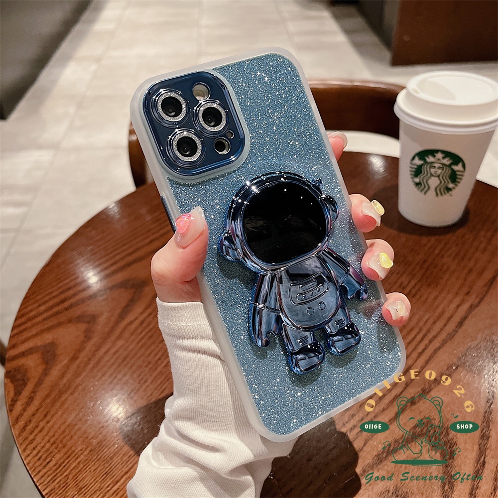 Ốp Điện Thoại Bán Trong Suốt Họa Tiết Phi Hành Gia Kèm Ngăn Đựng Thẻ Cho Iphone 13 12 11 Pro Max Xs Max Xr 8 7Plus