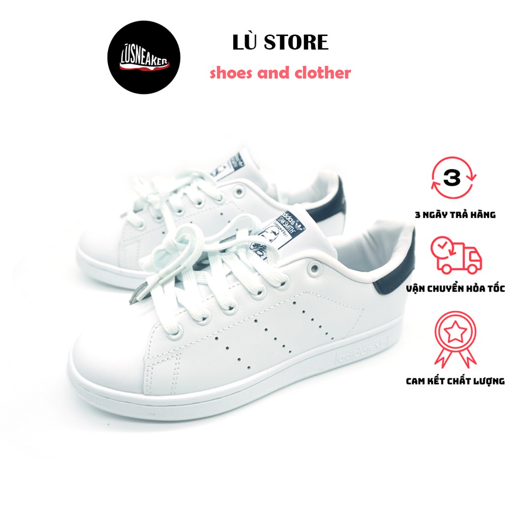 Giày thể thao STAN SMITH Trắng gót xanh (FULLBOX - CÓ SẴN) Giầy sneaker nam nữ trắng đủ size