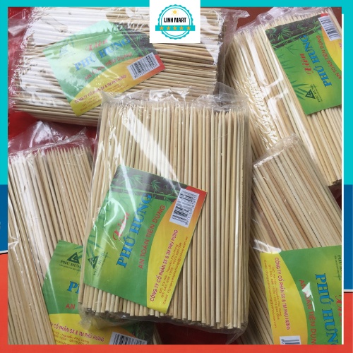 Túi 500g que xiên thịt nướng, que xiên xúc xích dài 18cm, 20cm LINHMART