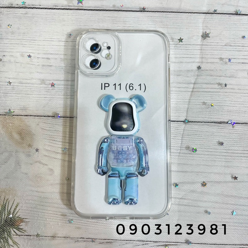 (Màu ngẫu nhiên) Ốp Lưng Gấu Bearbrick Trong Suốt Chống Sốc Xinh Xắn, Sành Điệu