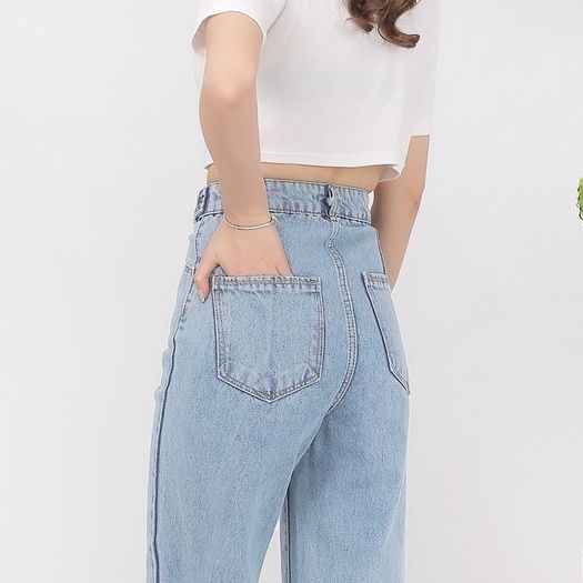 Quần jean ống rộng lưng cao phong cách Hàn Quốc thời trang cho nữ - 4BASIC 3131 | BigBuy360 - bigbuy360.vn