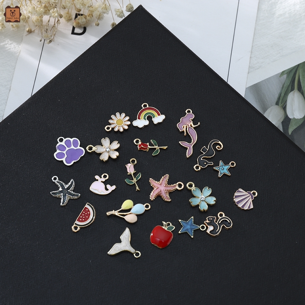 Set 20 mặt dây chuyền tráng men họa tiết ngẫu nhiên