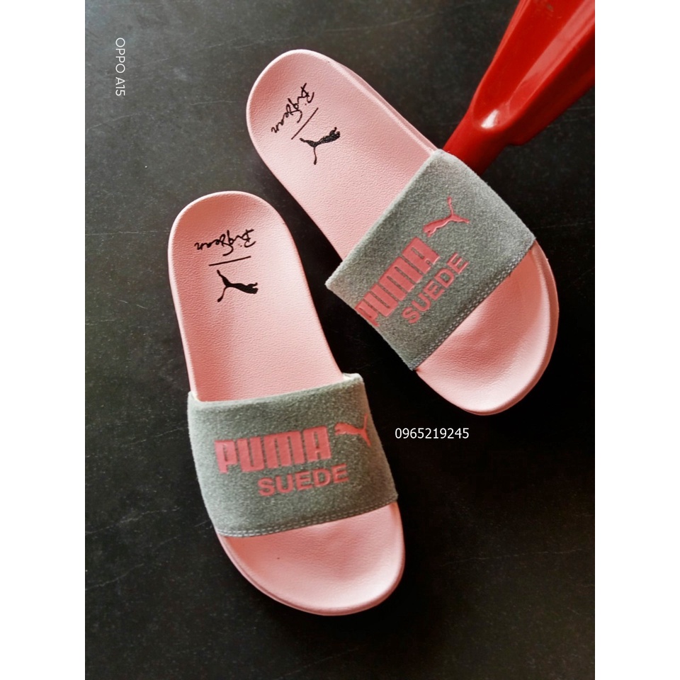 ♥️ Freeship+Hộp ♥️ Dép 𝐌𝐋𝐁 𝐏𝐔𝐌𝐀 da lộn,dép quai ngang nam nữ 𝐏𝐔𝐌𝐀,dép mlb thể thao nam nữ in PUMA da lộn