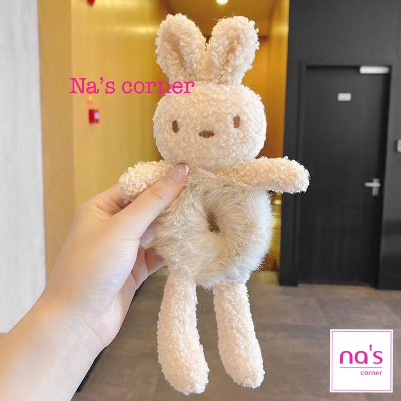 Cột tóc buộc tóc gấu bông siêu êm mịn tai thỏ