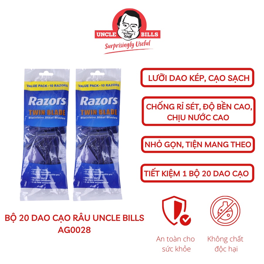 Bộ 20 dao cạo râu Uncle Bills AG0028