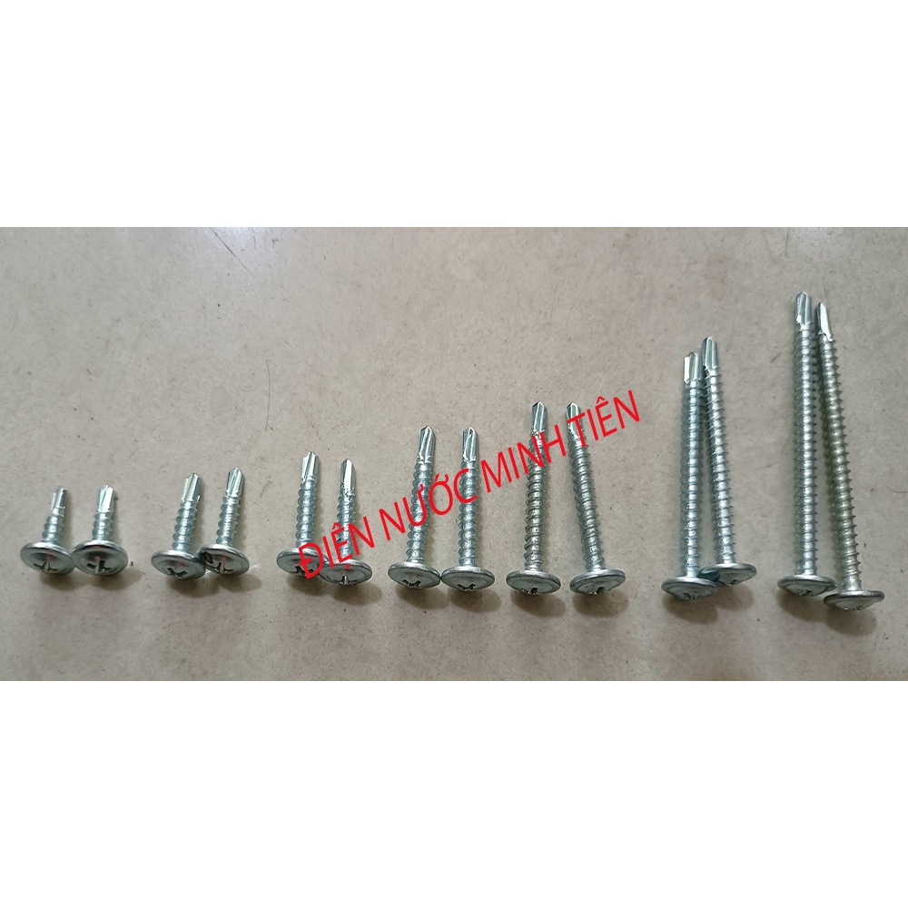 Vít bắn sắt đầu dù đuôi cá  tự khoan 1.3F, 1.6F, 1.9F, 2.5F, 3F, 4F, 5F
