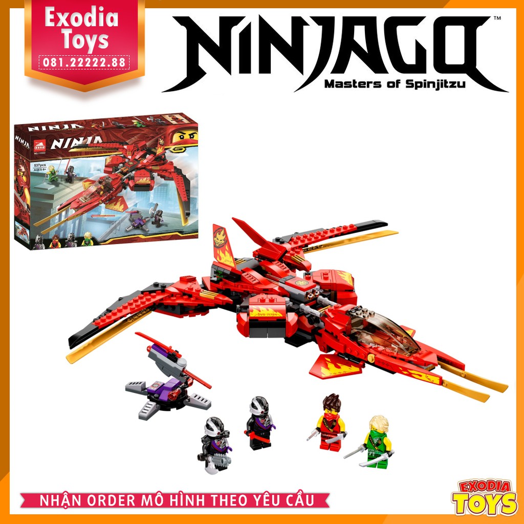 Xếp hình Ninjago Máy Bay Tiêm Kích Của Kai : Kai Fighter - Đồ Chơi Lắp Ghép Sáng Tạo - BELA 11553 Lego Ideas 71704