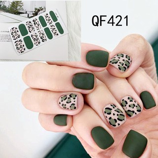 Miếng dán trang trí móng tay qf421 chống thấm nước họa tiết da báo