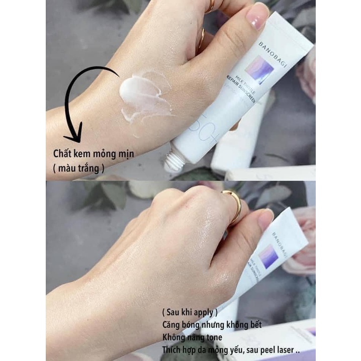 Kem Chống Nắng Nâng Tone Banobagi Milk Thistle Repair Sunscreen SPF 50+ PA++++