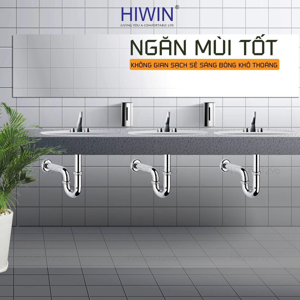 Ống thải chữ P, cổ P inox ngăn mùi hôi HIWIN