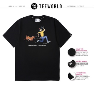 Áo thun Teeworld Dog Chasing T-shirt Tay Lỡ Nam Nữ Form Rộng Unisex