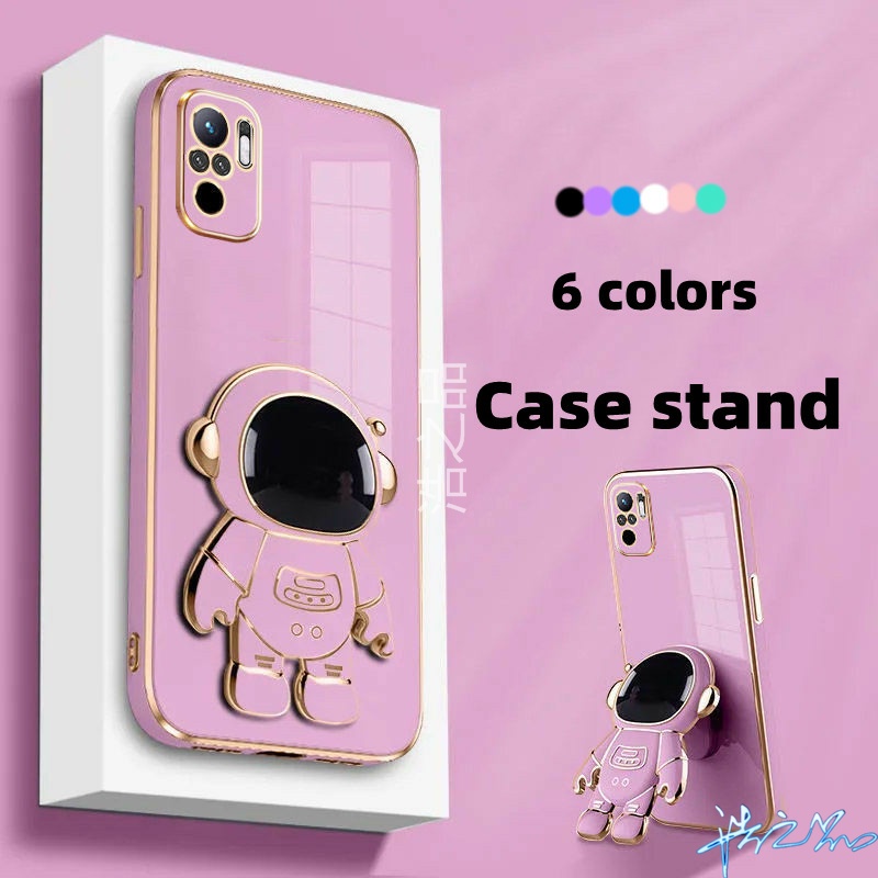 Ốp Điện Thoại Có Giá Đỡ Mạ Điện 6D Sáng Tạo Cho Redmi Note 10 10 Pro Note 9 9 Pro 2022