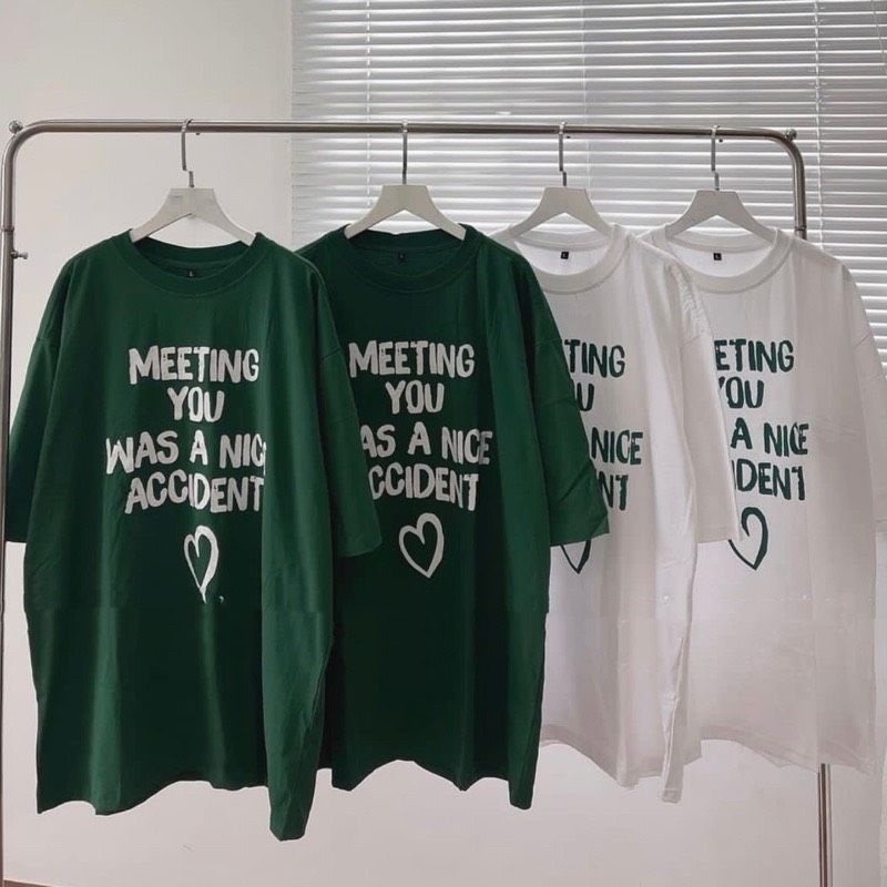 Áo thunCó Size tay lỡ unisex Meeting You