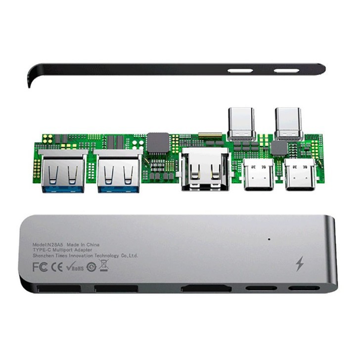 Đầu chuyển đổi Hub cao cấp 5 trong 1 dành cho máy Macbook chính hãng Baseus - Mã: CAHUB-B0G