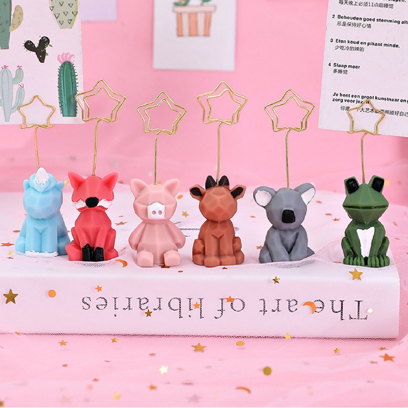 Kẹp giữ thẻ ghi chú hình động vật hoạt hình để bàn trang trí