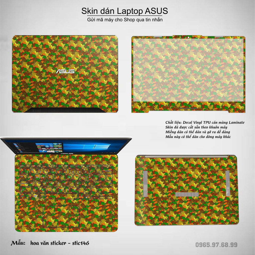 Skin dán Laptop Asus in hình Hoa văn sticker _nhiều mẫu 24 (inbox mã máy cho Shop)