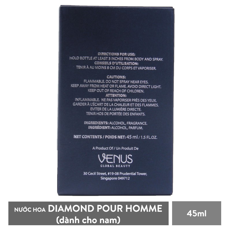 [Mã LTP50 giảm 50000 đơn 150000] Nước hoa nam Laura Anne Diamond pour Homme 45ml sang trọng lịch lãm chính hãng | BigBuy360 - bigbuy360.vn