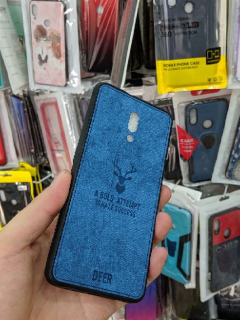 Ốp lưng Oppo Reno chống sốc vải mềm đầu hươu cao cấp