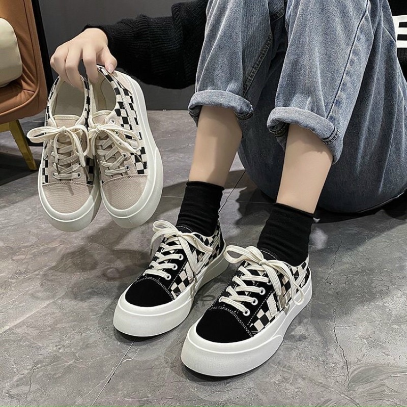 Giày nữ sneaker học sinh đế cao su vải canvas mềm
