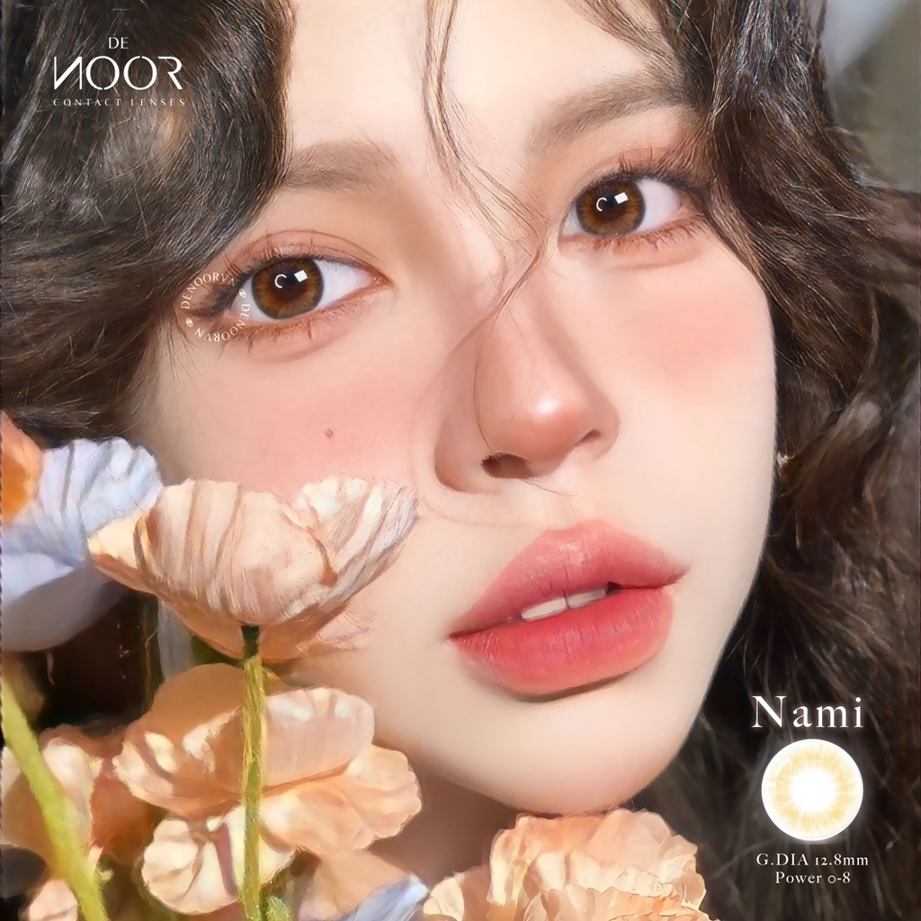Nami - Lens Nâu Mật Ong Tự Nhiên - Đường Kính 12.8mm - Bảo Hành 2 Tuần - Chính Hãng Hàn Quốc - DeNOOR