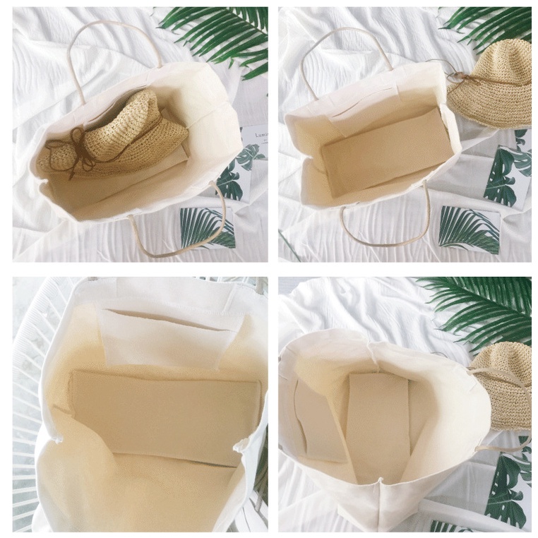 Túi Xách Canvas Cỡ Lớn Màu Sắc Đơn Giản Phong Cách Hàn Quốc