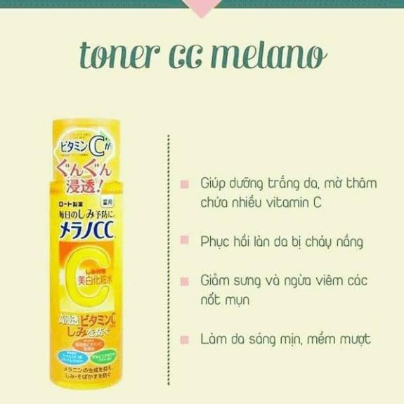 Nước hoa hồng Melano CC Rohto dưỡng trắng ngừa thâm 170ml Toner Melano CC Rohto