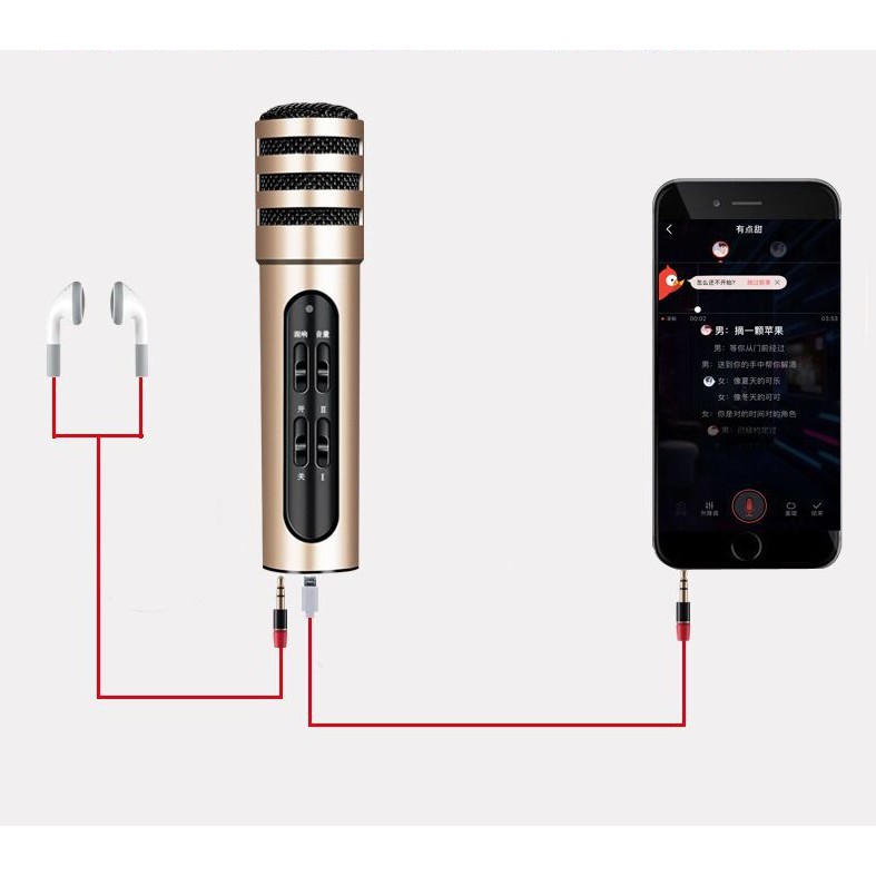 Micro livestream Freeship Mic livestream C6-C7 điện thoại di động TẶNG KÈM DÂY CÁP