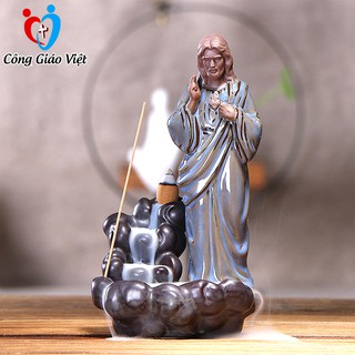 Thác Trầm Hương Thiên Chúa Gốm Sứ Cao Cấp, Tượng Chúa Giê Su Để Bàn Hoặc Ô Tô