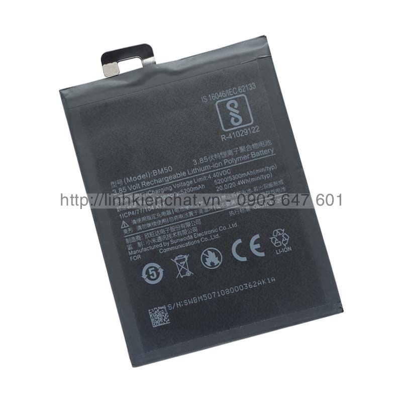 Pin Xiaomi Mi Max 2 BM50 5300mAh Zin - Hàng nhập Khẩu