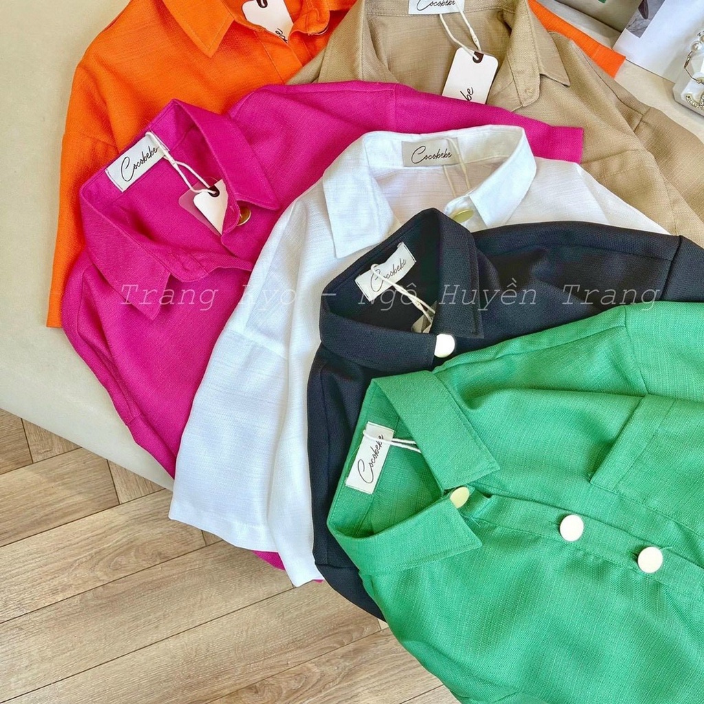 Set vest đủ màu xanh lá, đen, hồng, cam cộc tay
