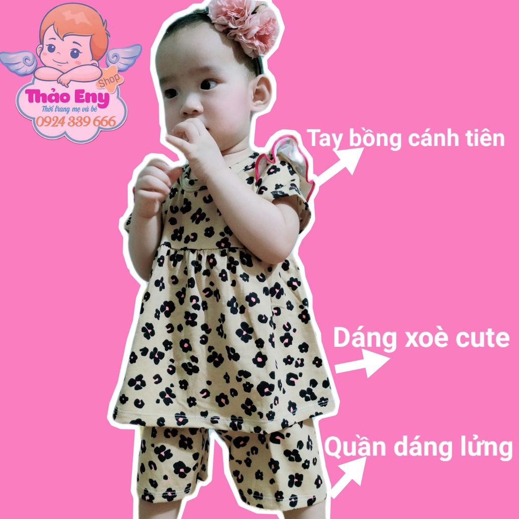 Bộ đồ bé gái cộc tay bánh bèo babydoll bozip xuất dư. 💞 Giao Màu Ngẫu Nhiên Đẹp💞