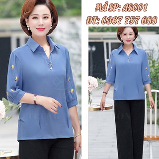 Áo sơ mi thêu trung niên lịch sự sang trọng AS001