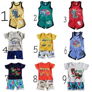 Combo 4 bộ cộc tay bé trai chất thun cotton co giãn 4 chiều