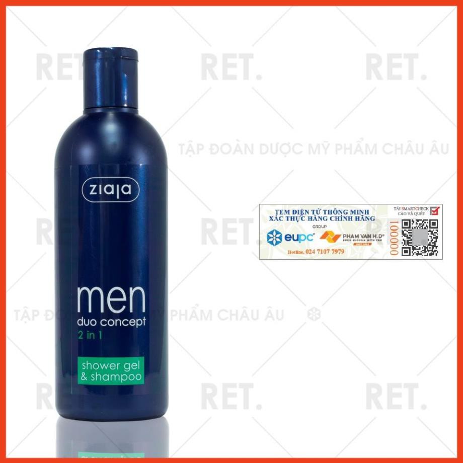 GEL TẮM GỘI 2IN1 DUO CONCEPT ZIAJA (ORGANIC) - DÀNH CHO NAM - 300ML