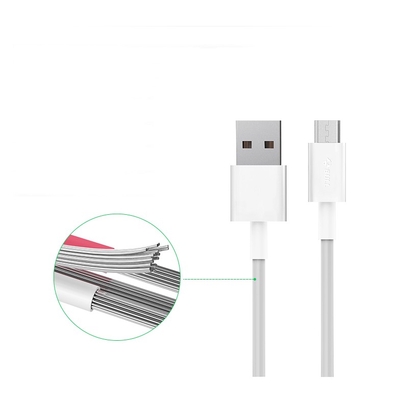 Cáp sạc Micro USB màu trắng cho Smartphone Android Samsusng, Huaweii, Xiaomi, Oppo,..