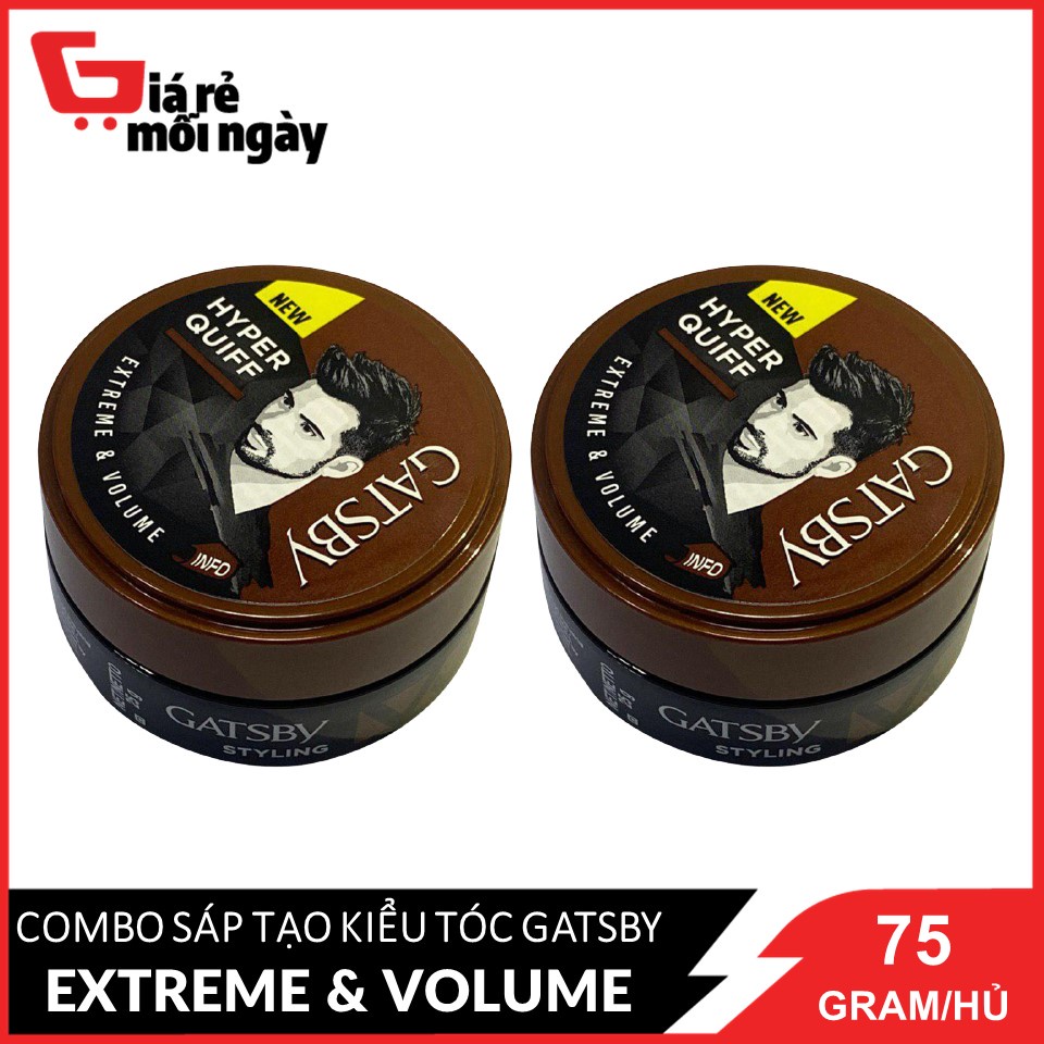 Combo 2 Sáp tạo kiểu tóc Gatsby Extreme &amp; Volume 75g