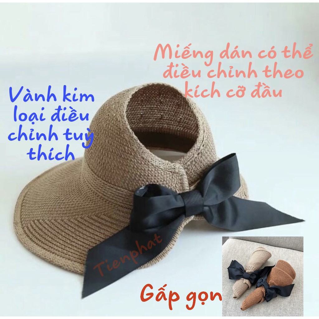 Nón Cói Hở Chóp Nơ Sau Siêu Xinh - Nón đi biển (gọn - vành tăng đưa)