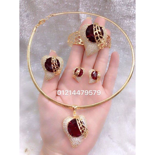 Bộ trang sức xi mạ vàng 18k cao cấp X46 Phát Lộc