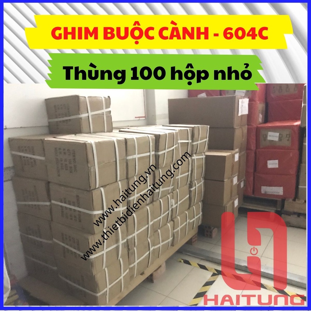 Ghim 604C, Hộp Ghim Bấm Cho Dụng Cụ Buộc Cành Tự Động, Ghim Bấm Chanh Dây - Hộp 10.000 ghim-Thiết Bị Điện Hai Tùng